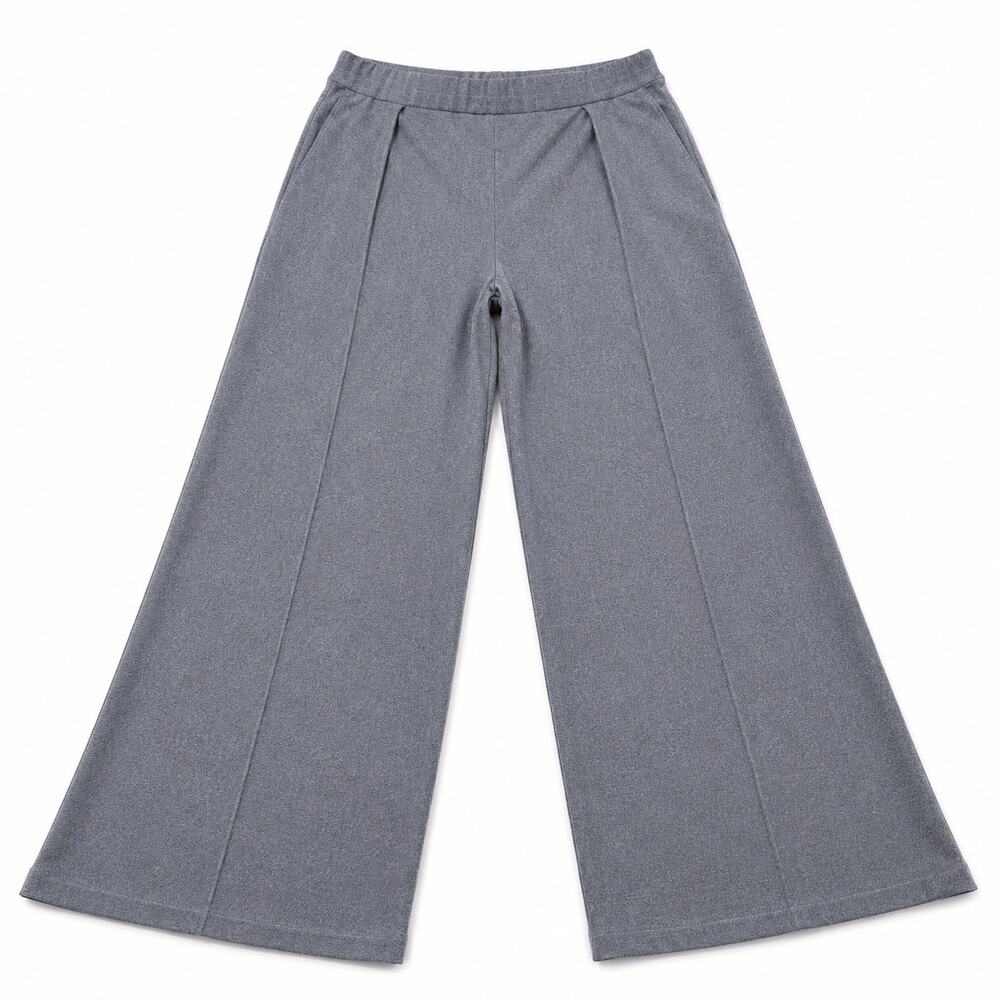 h&m grey dress pants | & Jumpsuits | Hm Womens M Gray Wide Leg Pullon Pants Elastic Waist Career Unlined